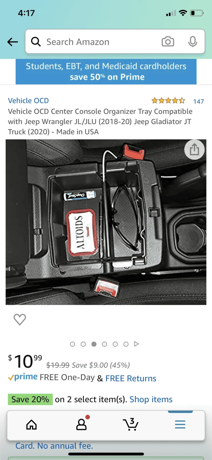 Jeep Gladiator Center console organizer comparison 07F72667-6F95-4309-A121-BD0F326C6EB4