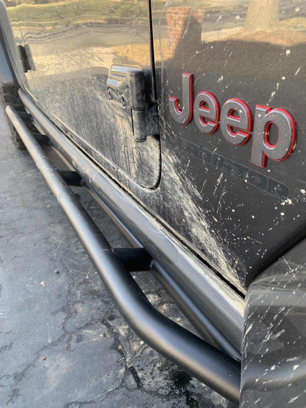 Jeep Gladiator Rock hard 4x4 rock rails installed AceRockRails