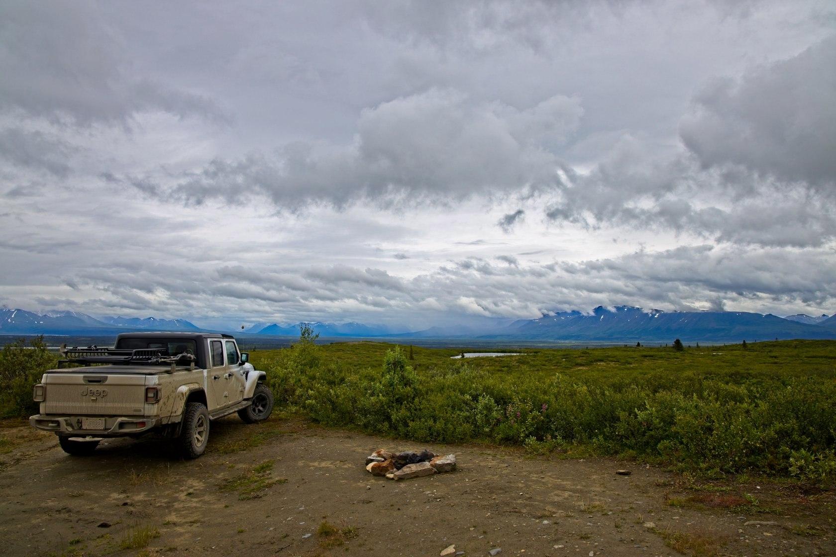 Jeep Gladiator Alaska Denali Hwy campsite