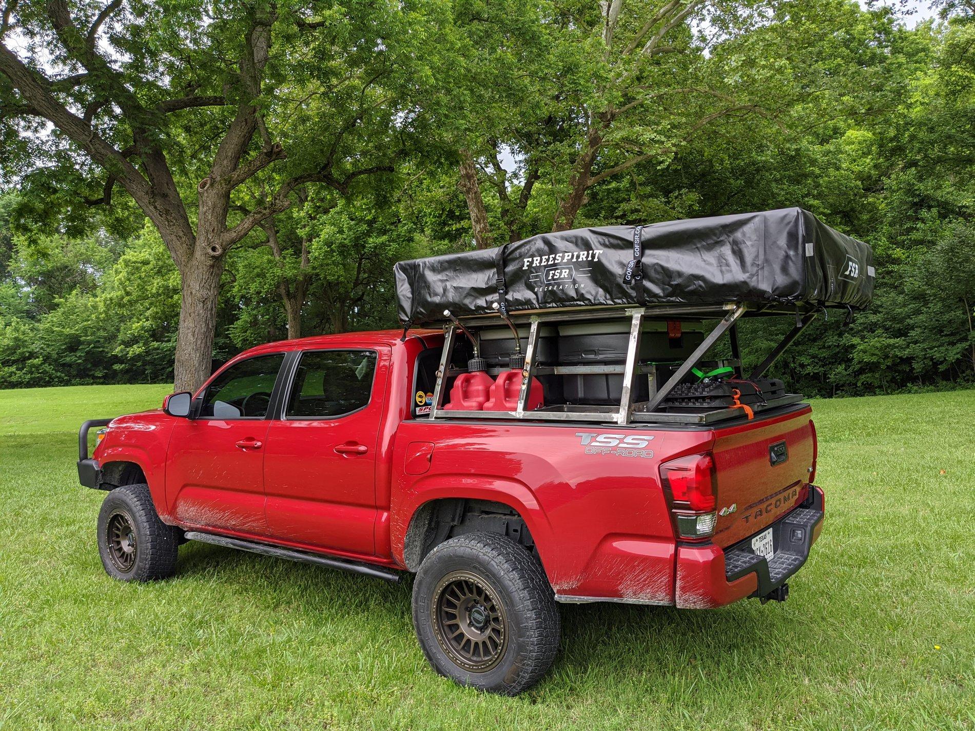 Jeep Gladiator Gladiator vs Tacoma IMO Free Spirt Recreation Tent custom Tent Rack 10