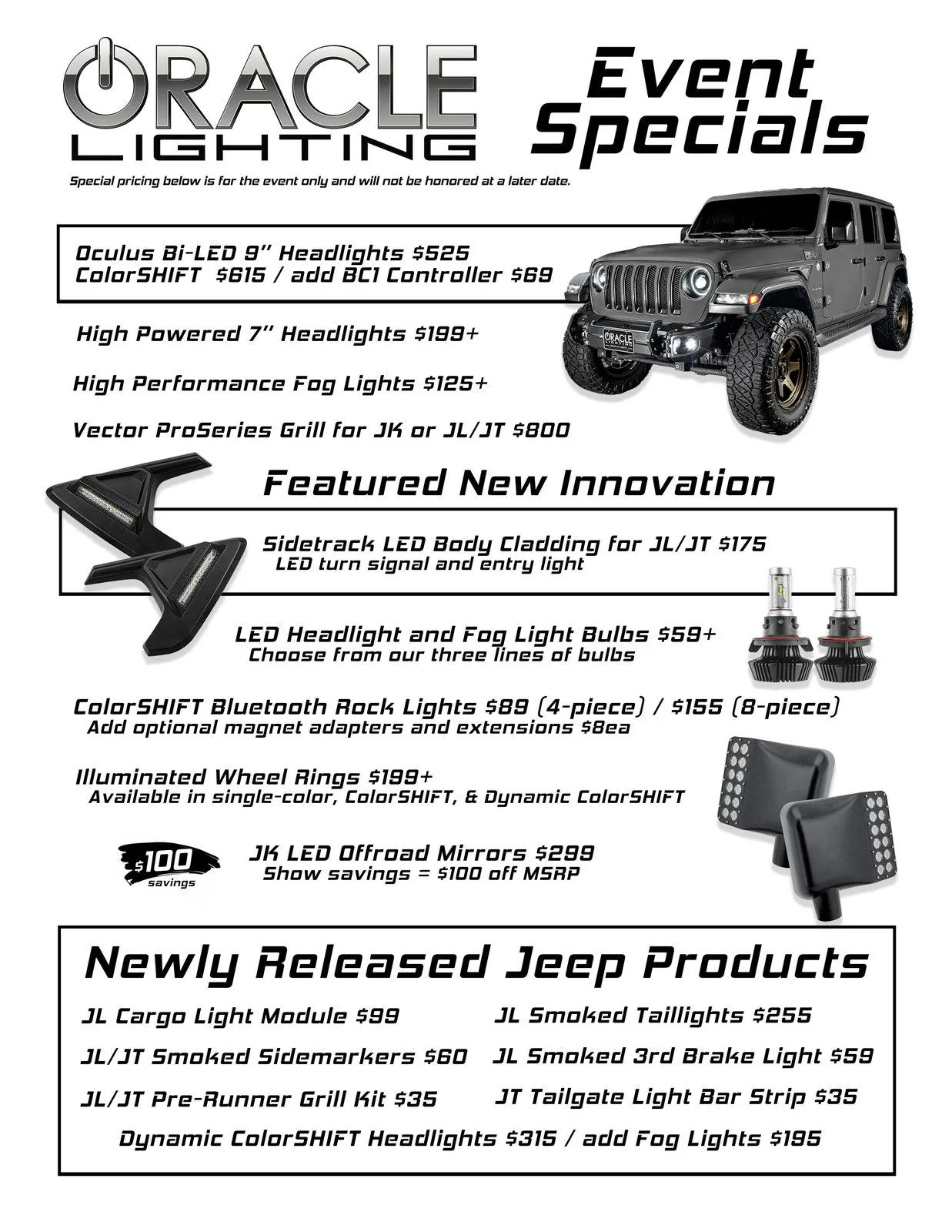 Jeep Gladiator Oracle Lighting at GSMJI! GSMJI2020_flyer