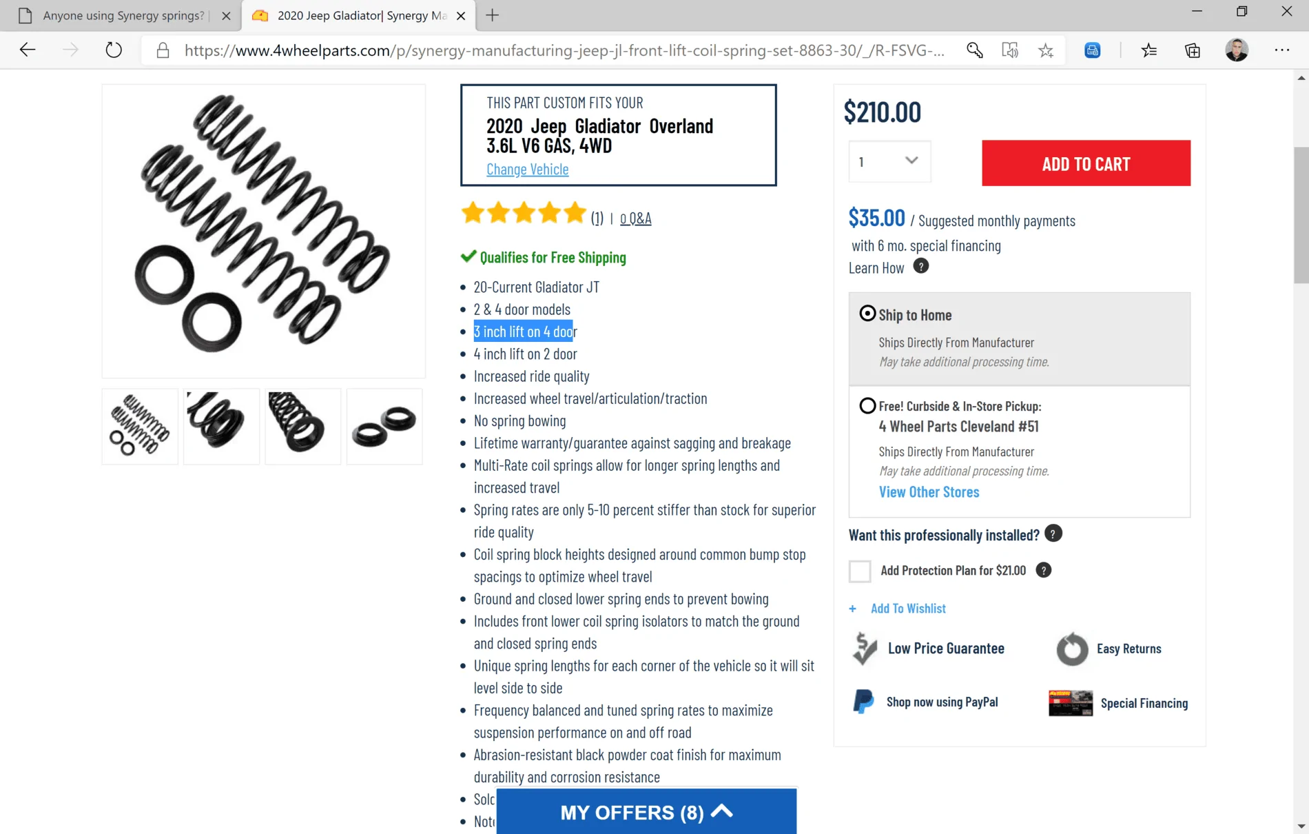 Jeep Gladiator Anyone using Synergy springs? 1597858259058