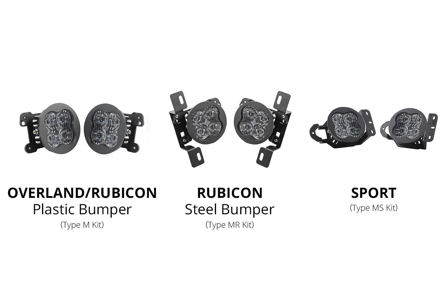 Jeep Gladiator NEW! SS3 LED Pods for Jeep Gladiators! | Diode Dynamics SS3_Type_M_MR_MS_Bumper_Comparison_Graphic 1 - Overland