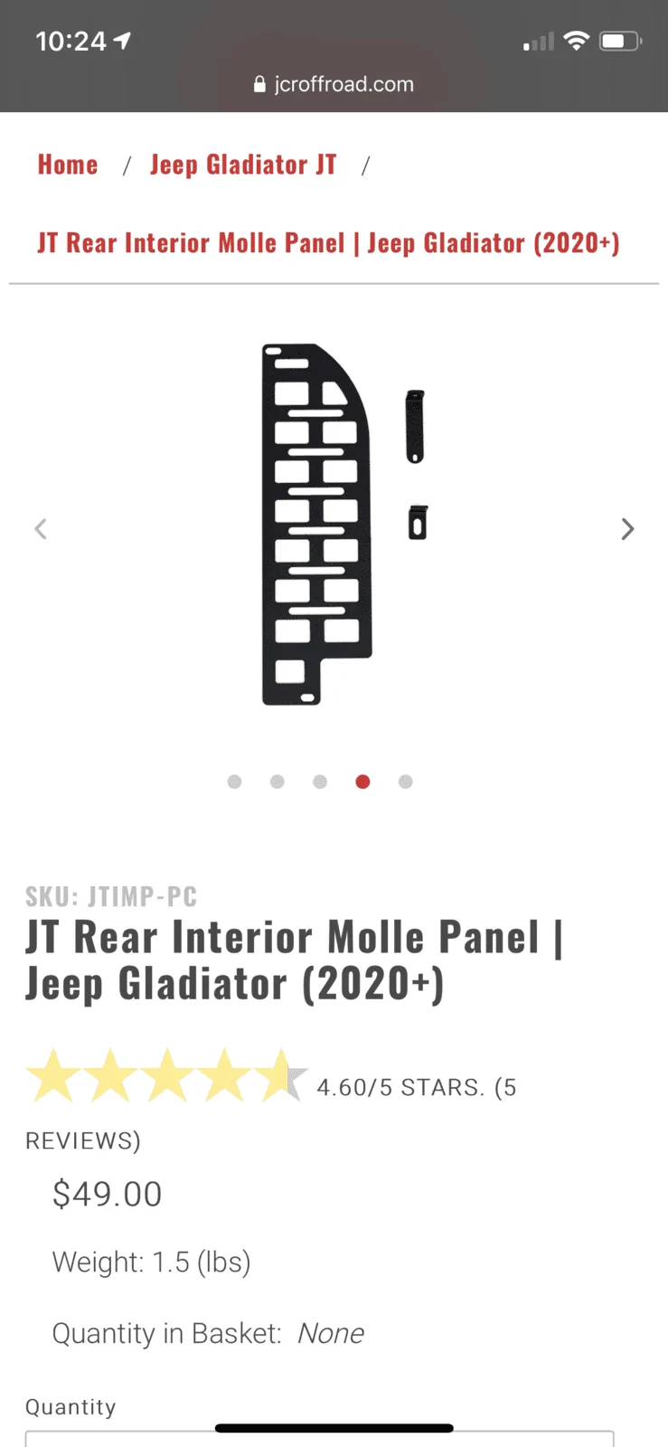 Jeep Gladiator TWO JCR Rear Interior Molle Panels 30976031-B360-4CE0-8786-D308BA6A85B7