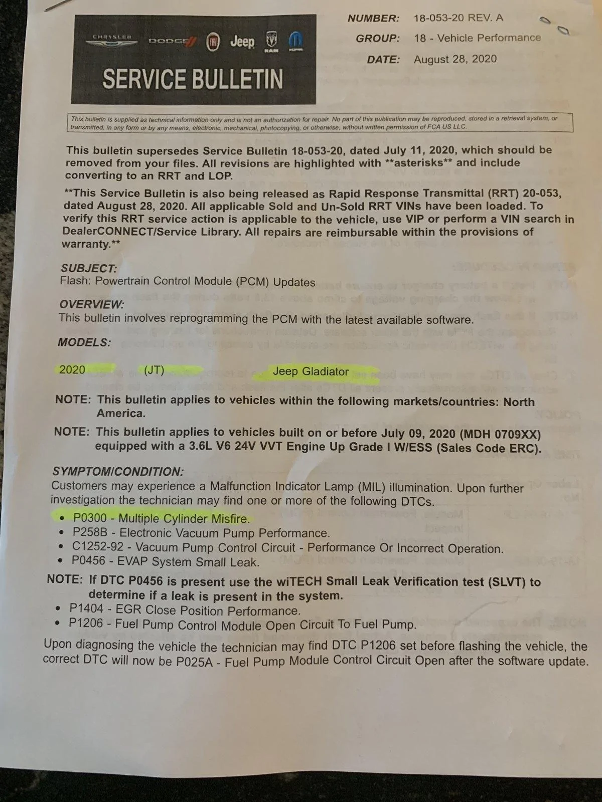 Jeep Gladiator Survey- For those with misfire issues BB9D6ED2-6459-4AC1-B59D-F6B3D170E4A5
