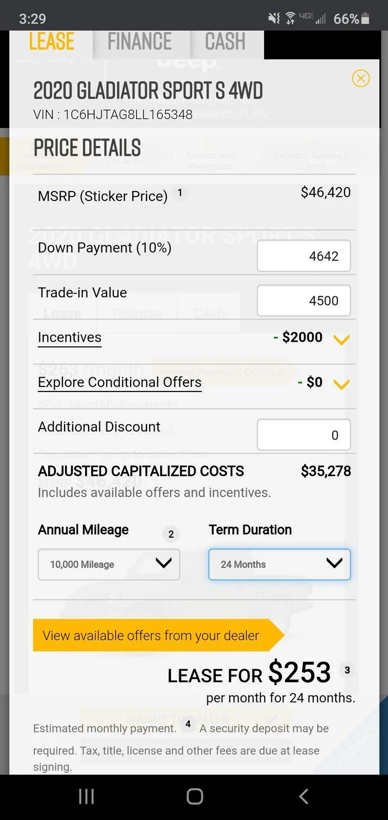 Jeep Gladiator Thoughts on 2 yr lease then buy ?? Screenshot_20200829-152941_Chrom