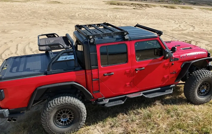 Cargo Basket Roof Rack With Ladder & LED Lights! - by MONOKING