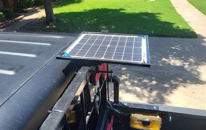 Added 20w solar panel to keep batteries charged