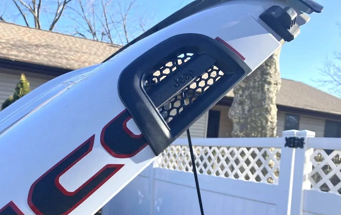 Cut into hood to complete (vent) my Mopar CAI