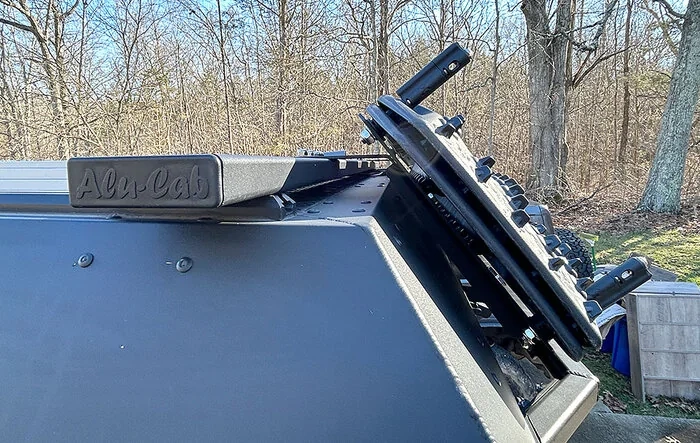 Alu-Cab Canopy Camper Upper Rear Accessory Brackets for Maxtrax, tools, HiLift, etc