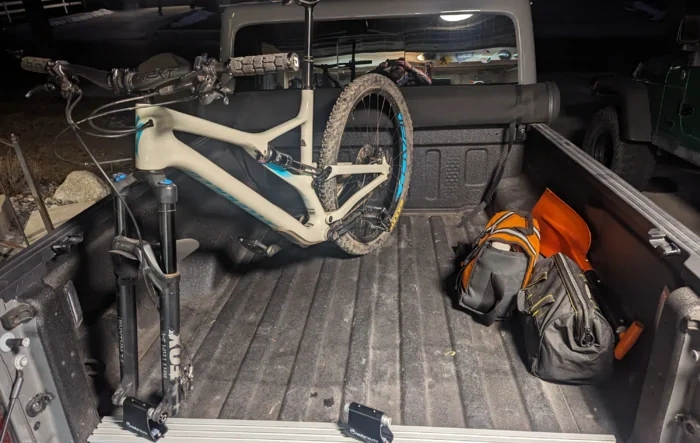 In-bed magnetic bicycle rack installed (Difficulty: 1/5)