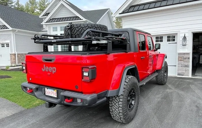 Bed Rack Mounted Spare Tire Solution