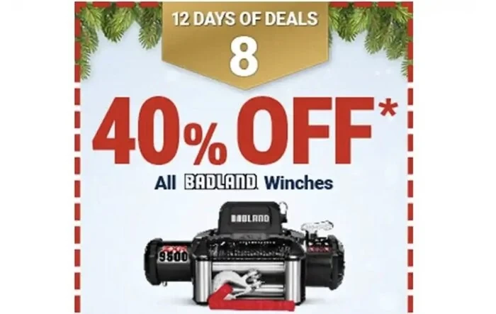 40% Off All Badlands Winches Today Only - Dec 19