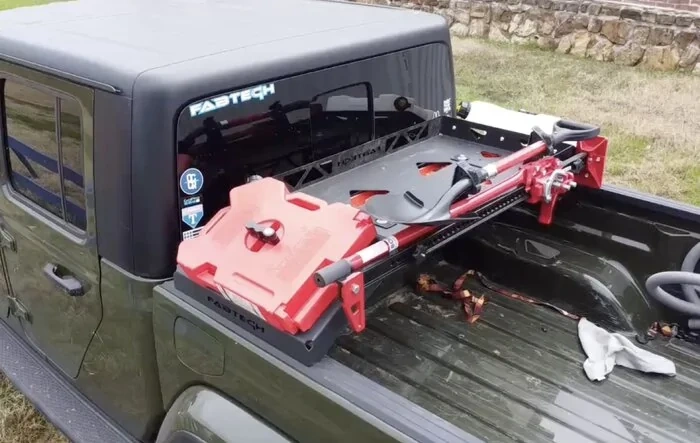 Fabtech bed cargo rack installed